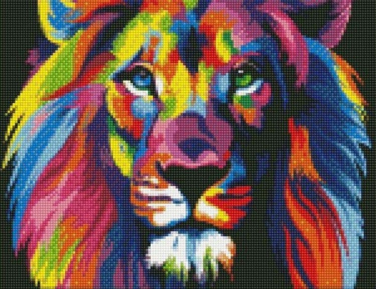 Алмазная вышивка «Радужный лев»