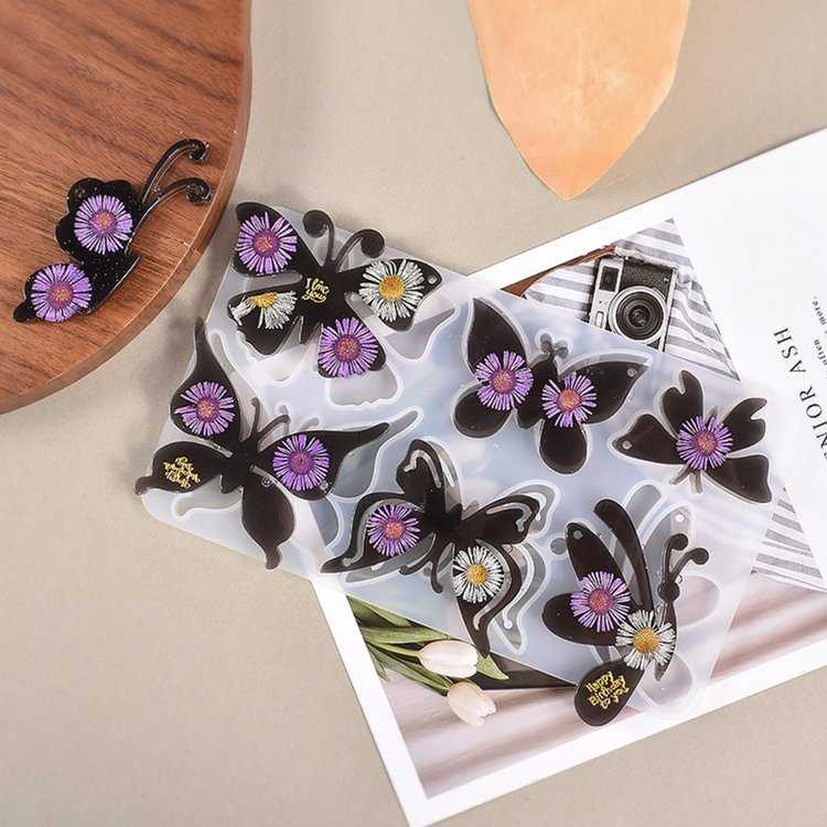 Силиконовый молд - Брелки бабочки, 18x10см, 1 шт. — картинка 6