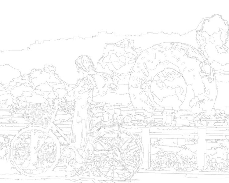 Картина по номерам «Арт-девушка на велосипеде» — картинка 3