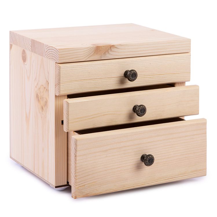 Заготовка для декорирования «Комод. 3 ящика», 20х15х18 см, сосна, 1 шт., Mr. Carving — картинка 2