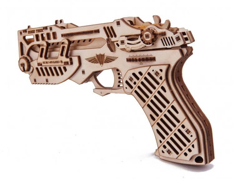 Деревянный механический конструктор «Пистолет с мишенями» — картинка 5