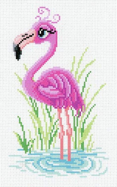 Рисунок на ткани «Мечтательный фламинго»