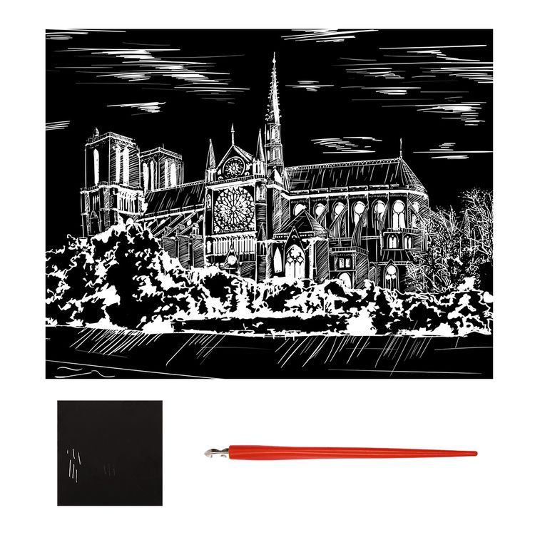 Набор для творчества «Гравюра. Эйфелева башня», 20x25,5 см, Hobbius — картинка 2