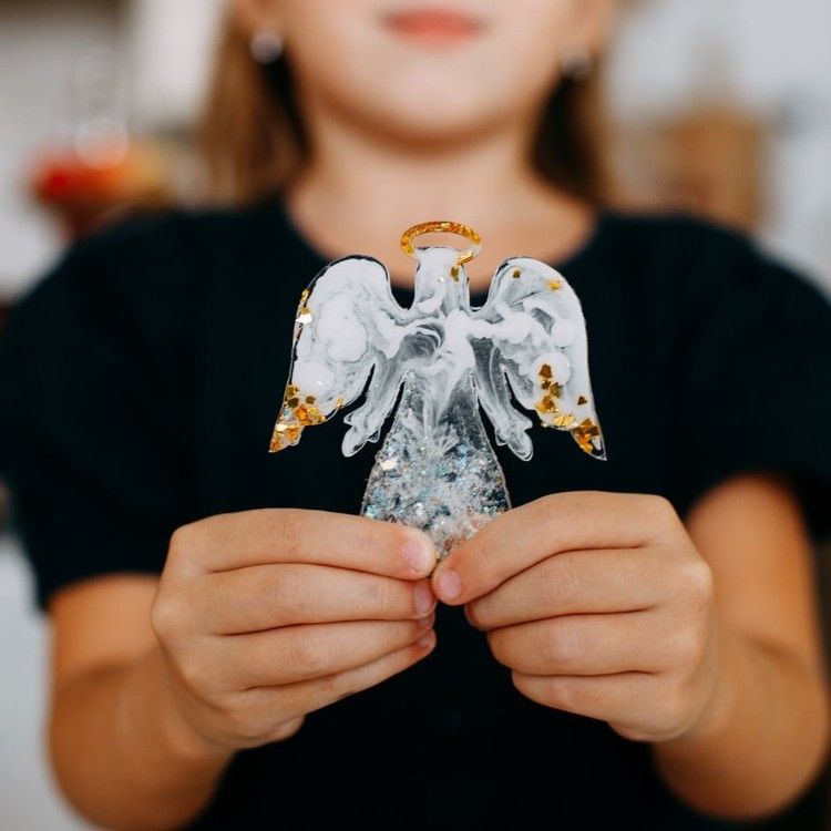 Елочная игрушка Ангелочек №3 - Силиконовый молд, ResinArt — картинка 4