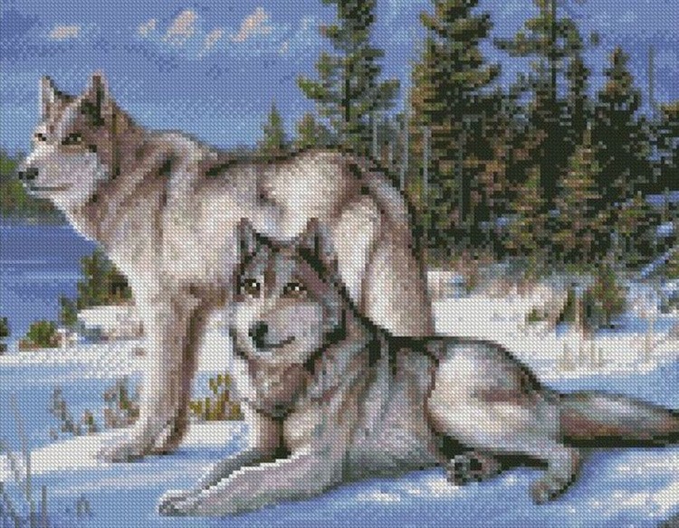 Алмазная вышивка «Волки»