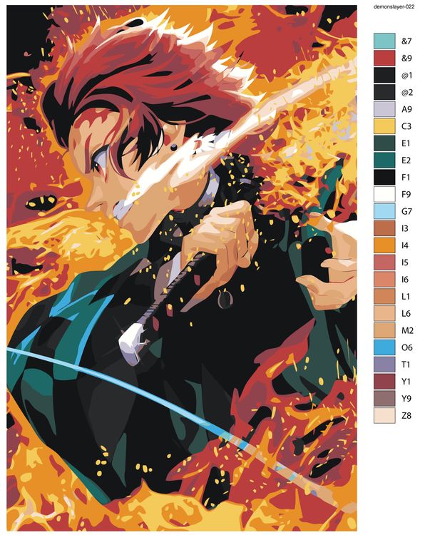 Картина по номерам «Клинок рассекающий демонов: Танджиро Камадо 3» — картинка 2