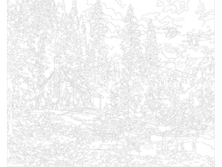 Картина по номерам «Домик в лесу у речки» — картинка 3