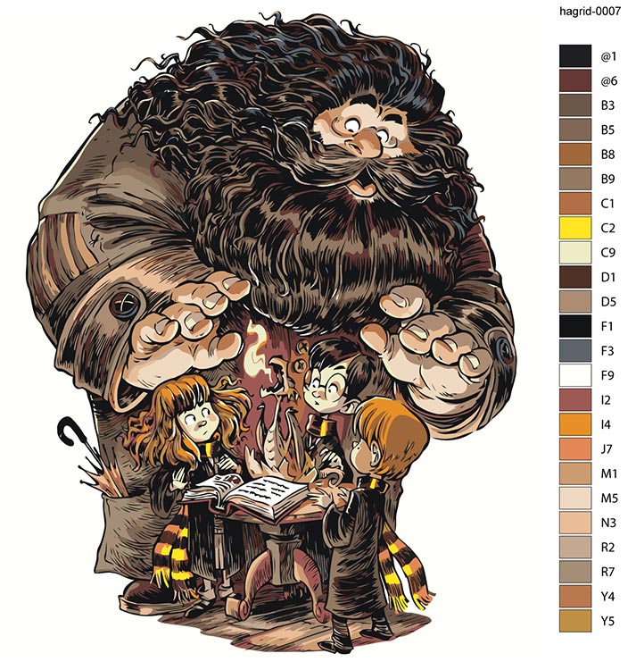 Картина по номерам «Хагрид, Рон и Гермиона и Гарри Поттер» — картинка 2