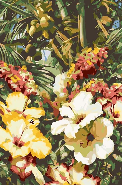 Картина по номерам «Тропические цветы»