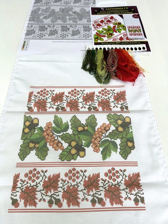 Набор для вышивания «Рушник свадебный с дубом и калиной» 1,5 м для вышивки крестом — картинка 5