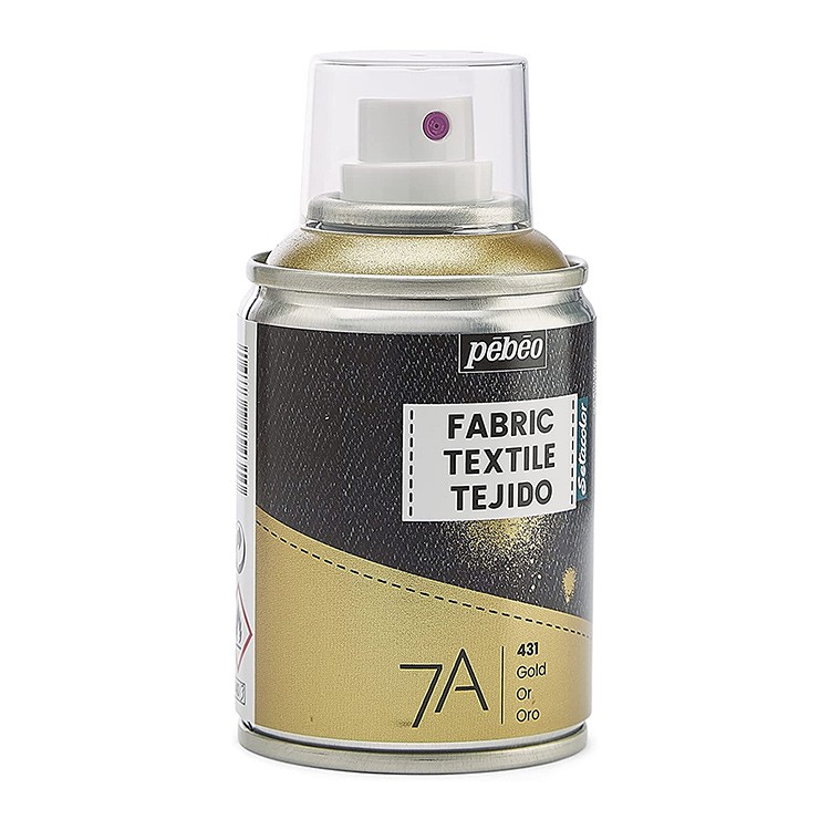 Краска для текстиля 7А Spray (аэрозоль), 100 мл, цвет: золото, Pebeo — картинка 3