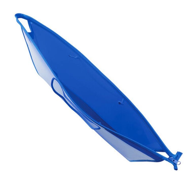 Папка для рисунков и чертежей А3, ручки-шнурок, пластик, молния сверху, ПИФАГОР, синяя — картинка 4