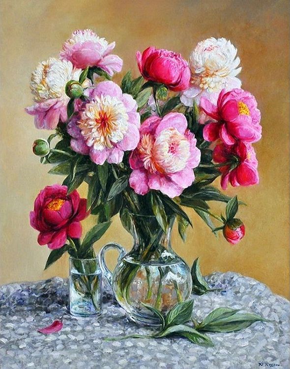 Картина по номерам «Цветы в стеклянном кувшине» — картинка 2