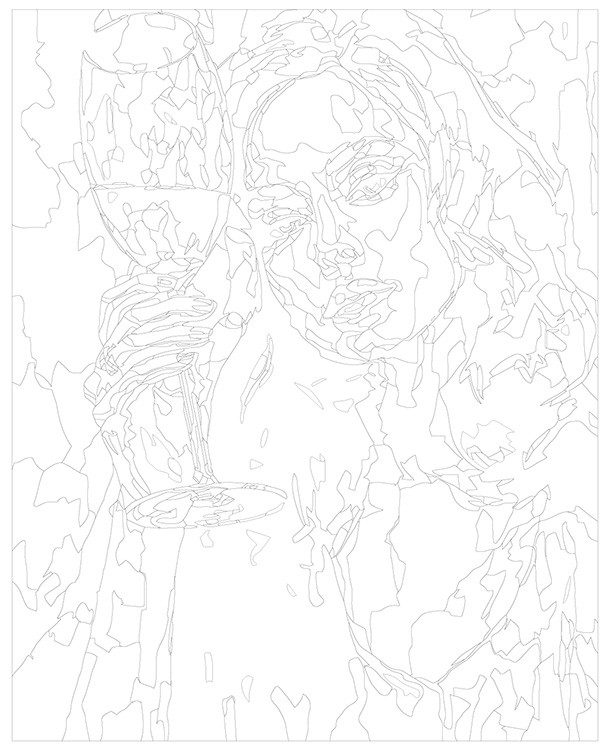 Картина по номерам «Девушка с бокалом вина» — картинка 3