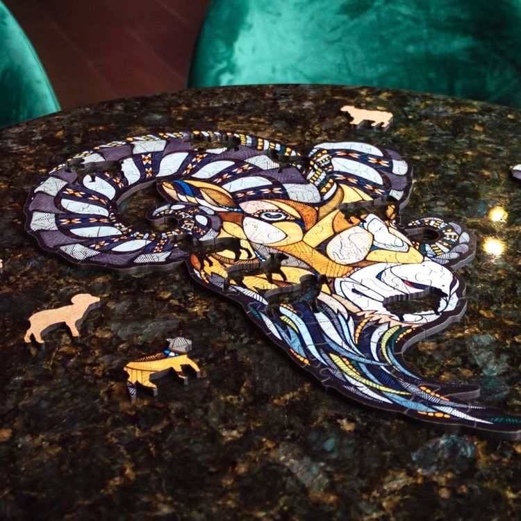 Деревянные фигурные пазлы «Горный Баран S», Eco Wood Art — картинка 5