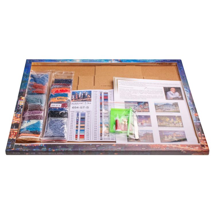 Алмазная вышивка «Вечерние огни Москва Сити» — картинка 3