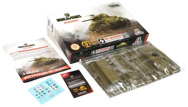 Сборная модель World of Tanks - M4 Sherman, Масштабная модель 1:56 — картинка 2