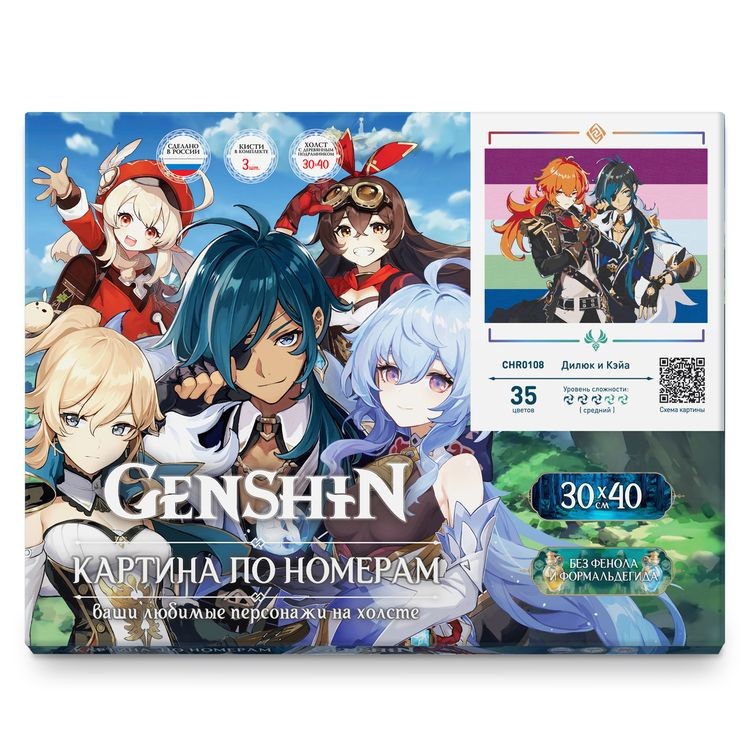 Картина по номерам «Геншин. Дилюк и Кэйа» — картинка 3