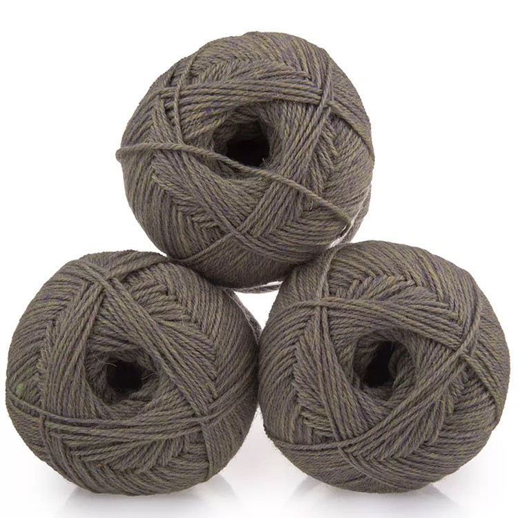 Пряжа из Троицка Шотландский твид (1453), меланж хаки, 5 шт. по 100 г — картинка 3