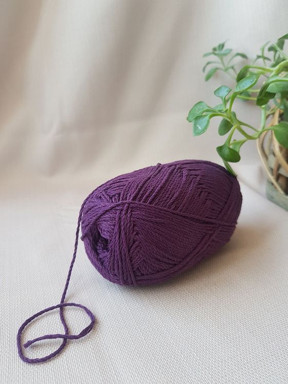 Пряжа Камтекс Мягкий хлопок (182), слива, 5 шт. по 100 г — картинка 3