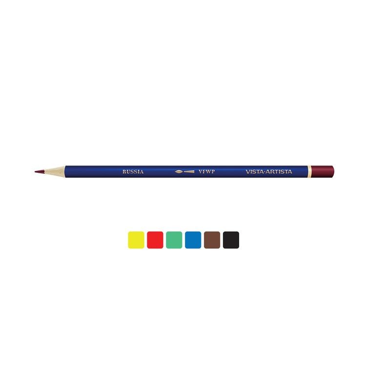 Акварельные карандаши «Fine», заточенные, 10 упаковок по 6 цв., Vista-Artista — картинка 3