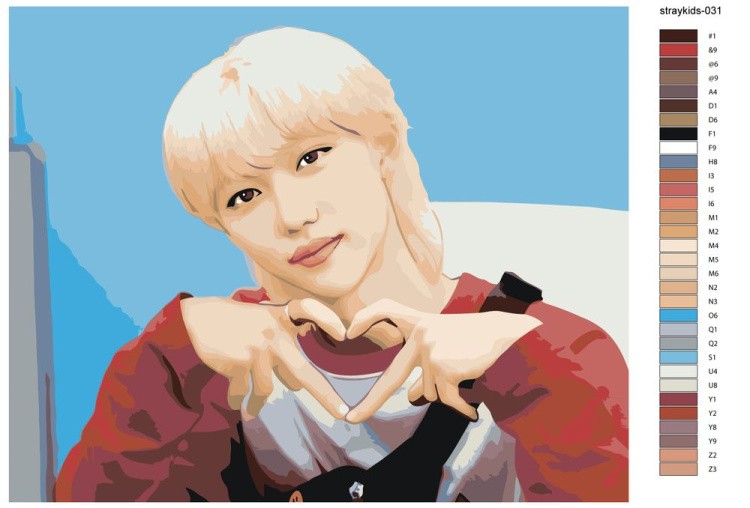 Картина по номерам «Stray Kids Стрей Кидс: Феликс 8» — картинка 3