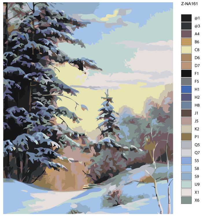 Картина по номерам «Зимний лес» — картинка 2