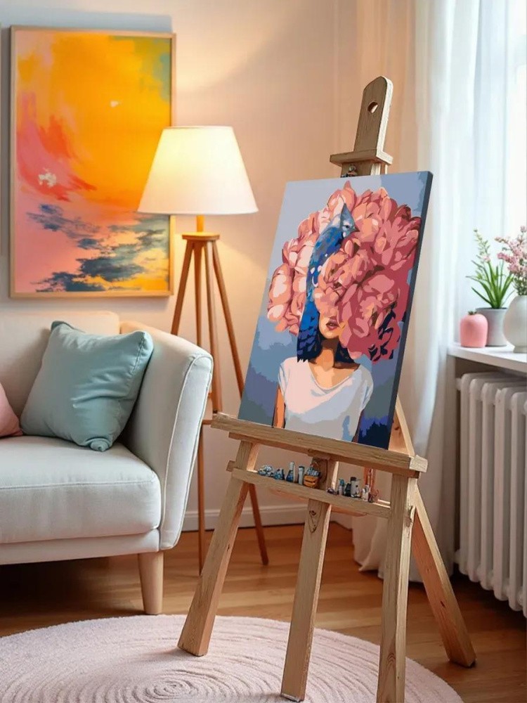 Картина по номерам «Цветочная голова 4» — картинка 10