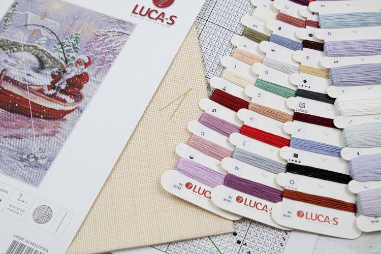 Набор для вышивания «Дед Мороз на рыбалке» — картинка 3