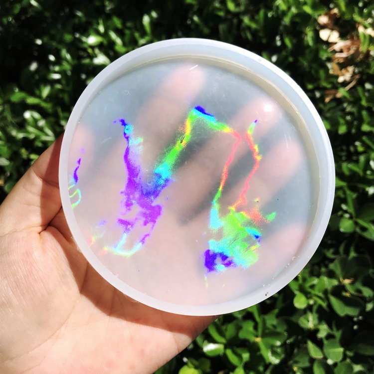 Силиконовый молд - Подстаканник круг голографик, d 12 см, 1 шт. — картинка 2