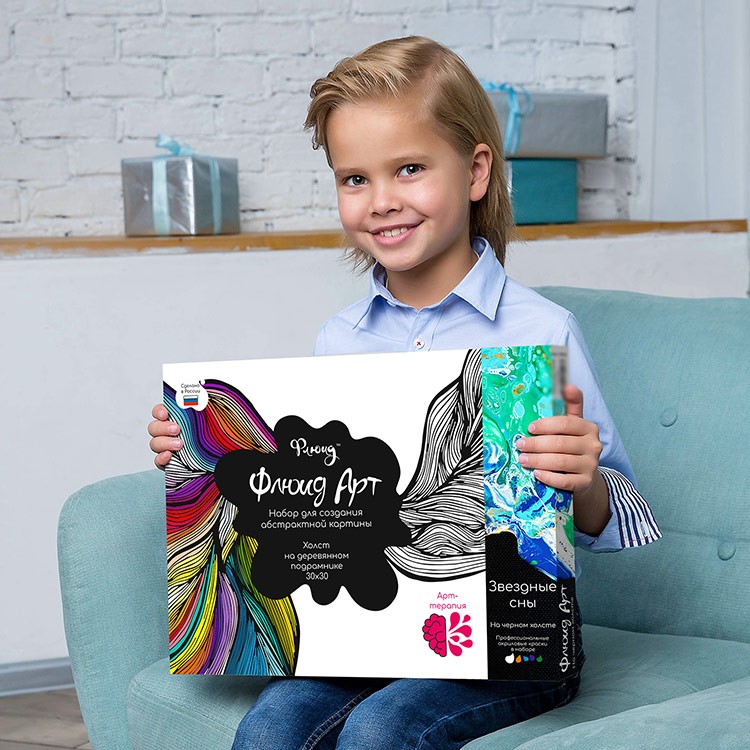 Набор для рисования жидким акрилом Флюид Арт Звездные сны — картинка 5