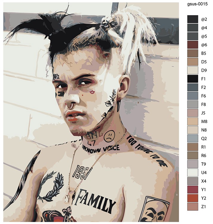 Картина по номерам «Рок и рэп музыкант Джизус DZHIZUS 13» — картинка 2