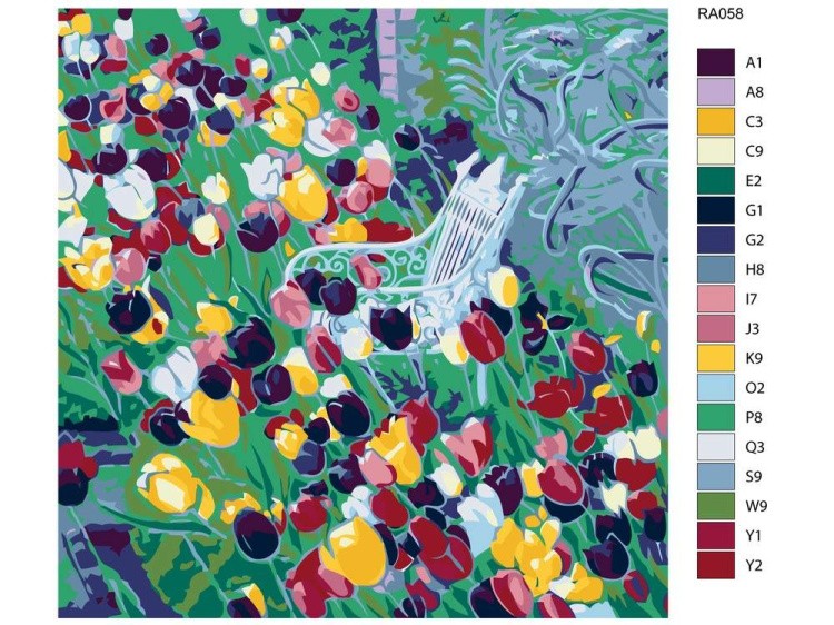 Картина по номерам «Клумба тюльпанов» — картинка 2