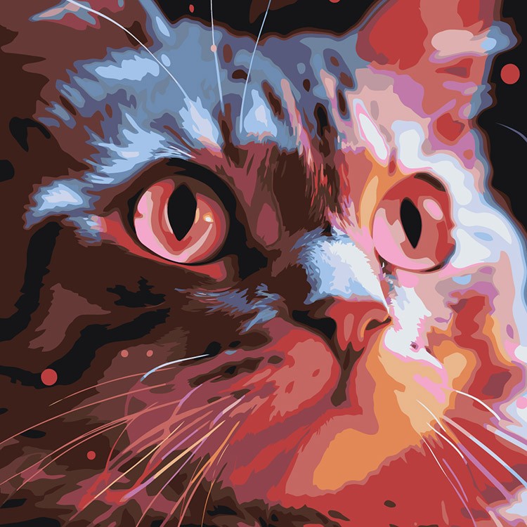 Картина по номерам «Морда кота крупным планом 2»