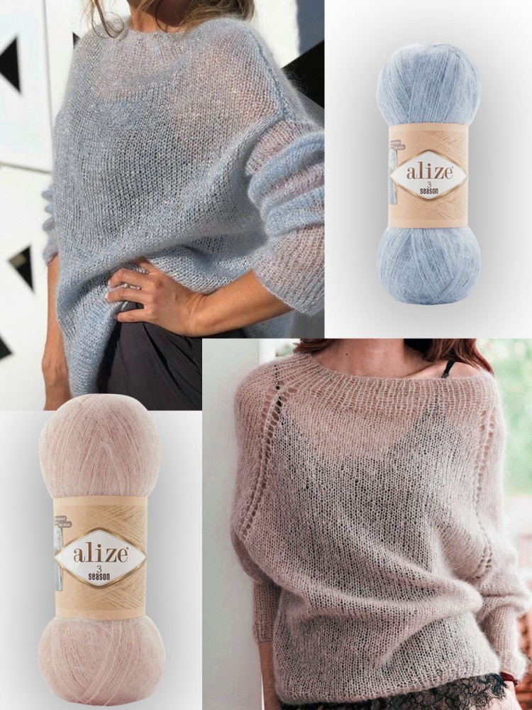 Пряжа ALIZE 3 Season (3 Сезона) (01), суровый, 5 шт. по 100 г — картинка 5