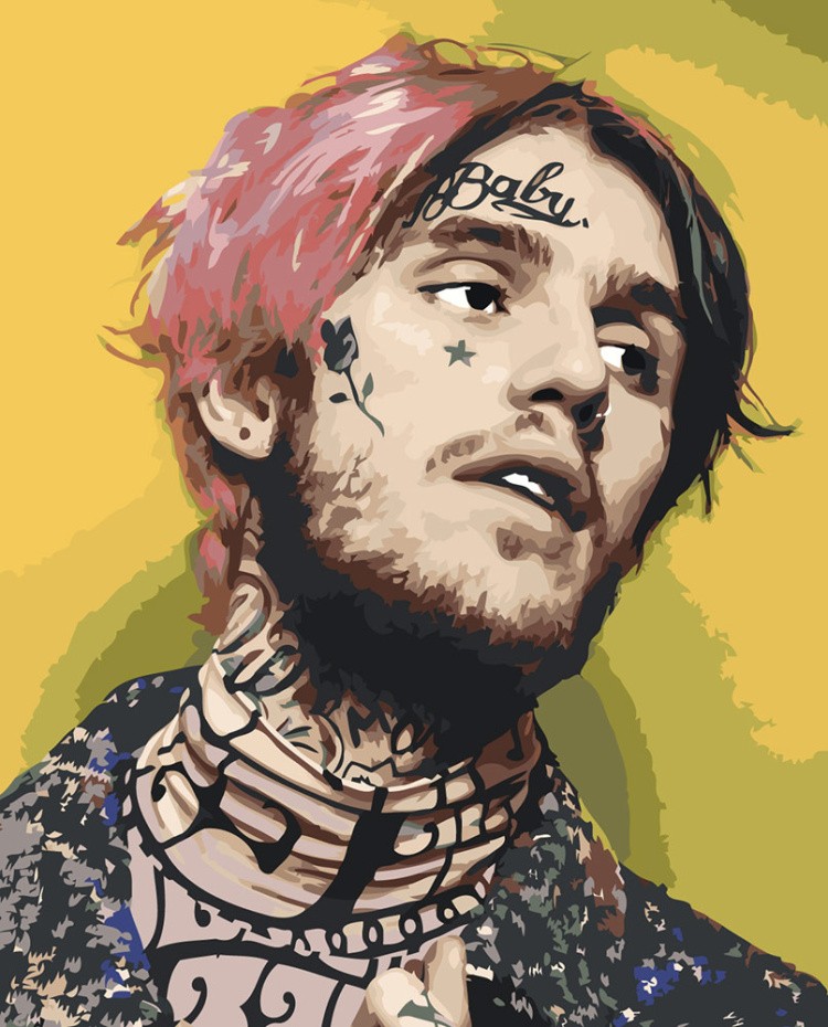 Картина по номерам «Рэпер Лил Пип Lil Peep: портрет, тату»