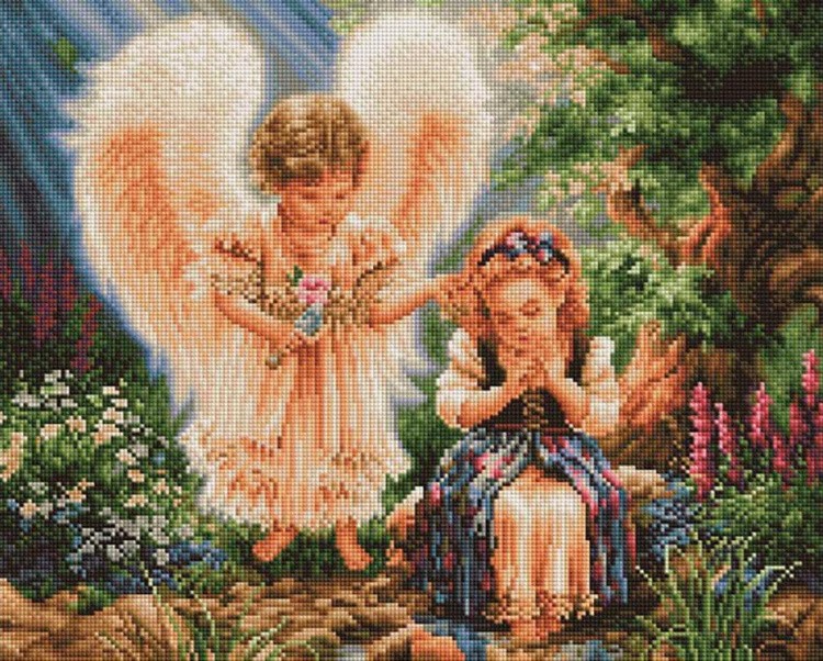 Алмазная вышивка «Ангел и девочка»