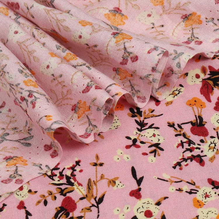 Ткань Штапель с рисунком, 5 м, ширина 145 см, 110 г/м2, цвет: с10 розовый, TBY — картинка 4