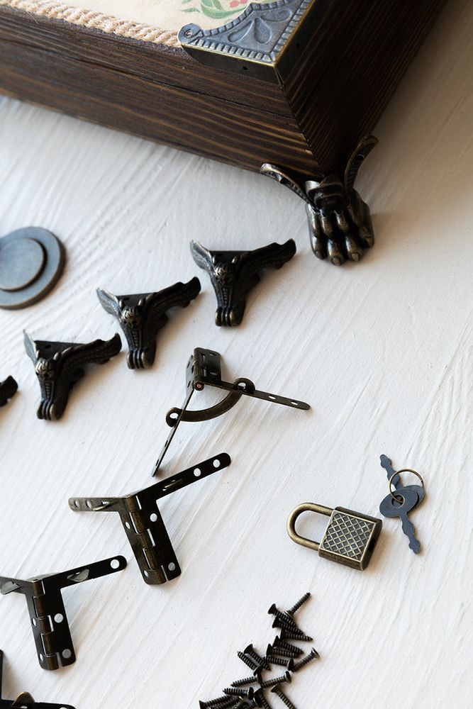 Фурнитура для шкатулок «Ножка», 4,5х3,1 см, 5 упаковок по 4 шт., цвет: бронза, Mr. Carving — картинка 3