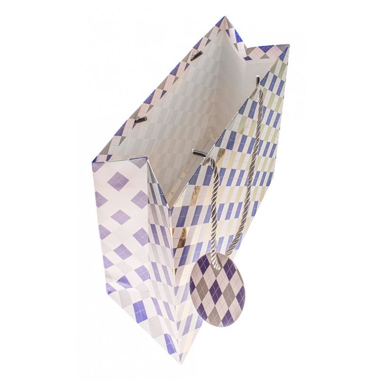 Подарочный пакет «Синие ромбы» — картинка 2