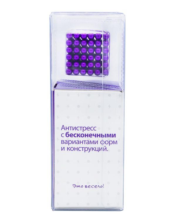 Головоломка магнитная Magnetic Cube, сиреневый, 216 шариков, 5 мм (Неокуб) — картинка 5