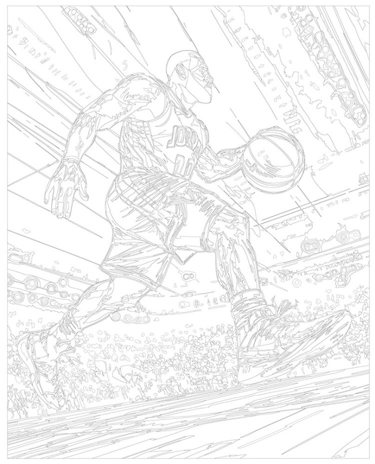 Картина по номерам Баскетбол Леброн Джеймс с мячом — картинка 3