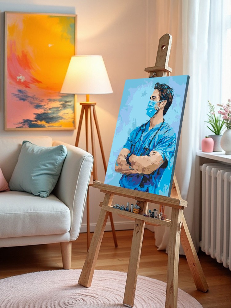 Картина по номерам Медицина портрет мужчины врача арт — картинка 9