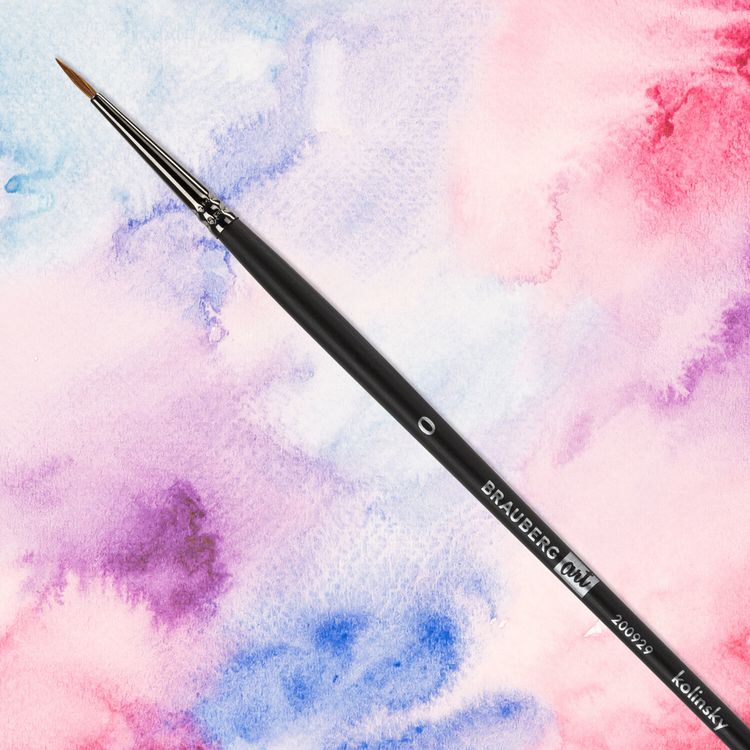 Кисть художественная профессиональная Art Classic, колонок, круглая, № 0, короткая ручка, Brauberg — картинка 5