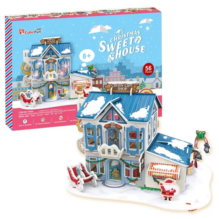 3D-пазл CubicFun «Рождественский магазин сладостей» с LED-подсветкой — картинка 2