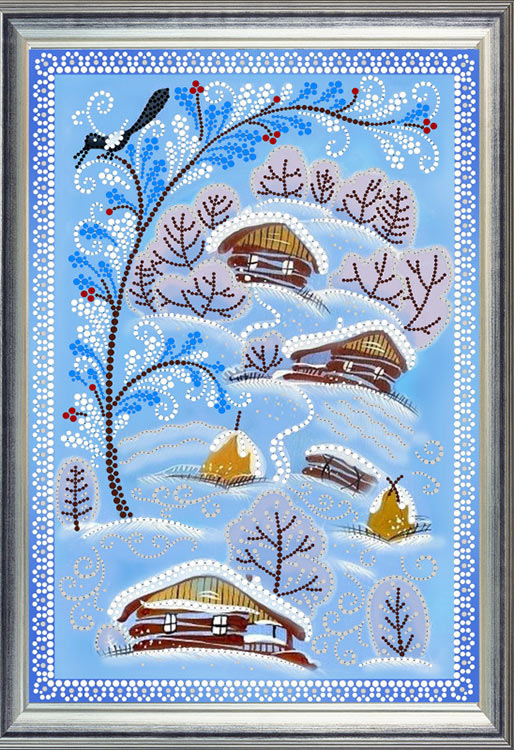 Рисунок на ткани для вышивания бисером «Зимние узоры» — картинка 2