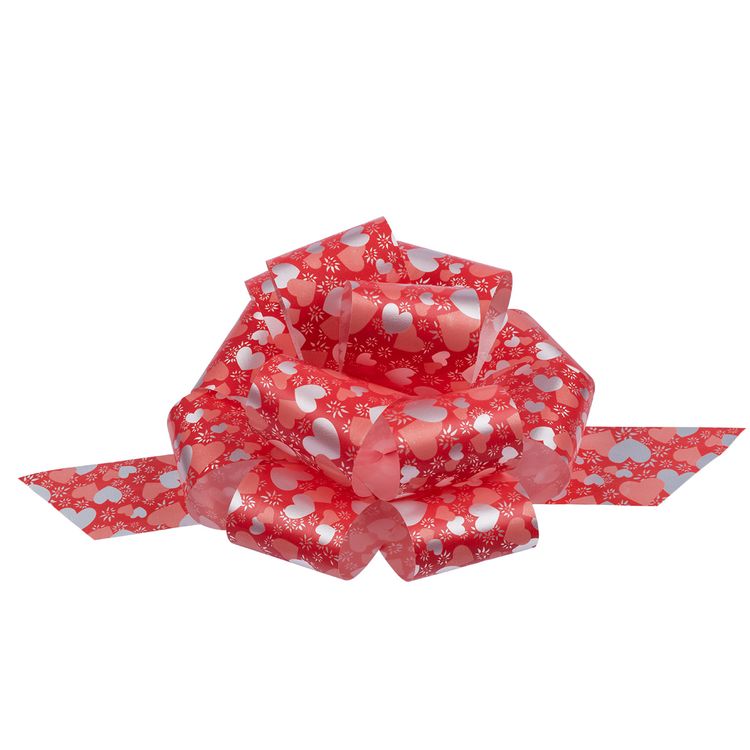 Подарочные банты, 15,5 см, 10 шт., 01 сердечки/красный, Stilerra — картинка 2
