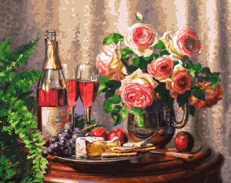 Картина по номерам «Розовое шампанское»