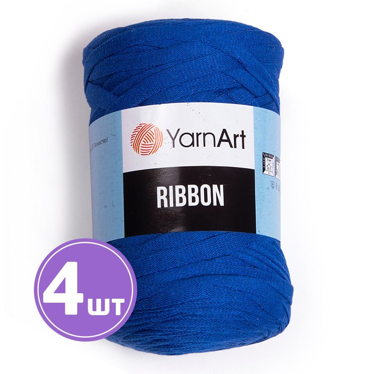 Пряжа YarnArt Ribbon (Риббон) (772), синий классический, 4 шт. по 250 г