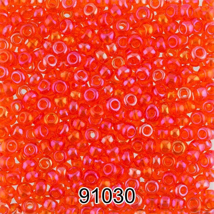 Бисер Чехия круглый 6 10/0, 2,3 мм, 500 г, цвет: 91030 ярко-оранжевый